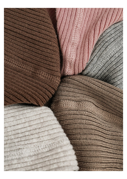 Close-up of ribbed texture of girls medium weight, footless tights by Ava & Bear London