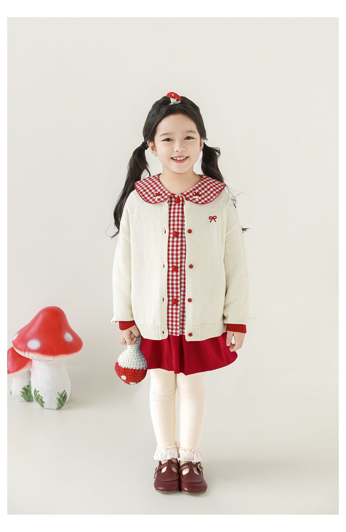 Girls Lace-Trim Cotton Leggings, Ivory