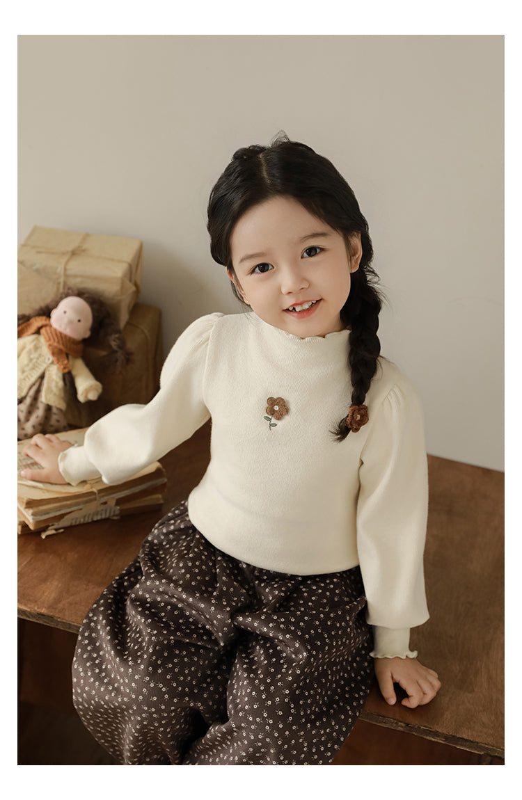 Elegant girls embroidered puff sleeve top by Ava & Bear London