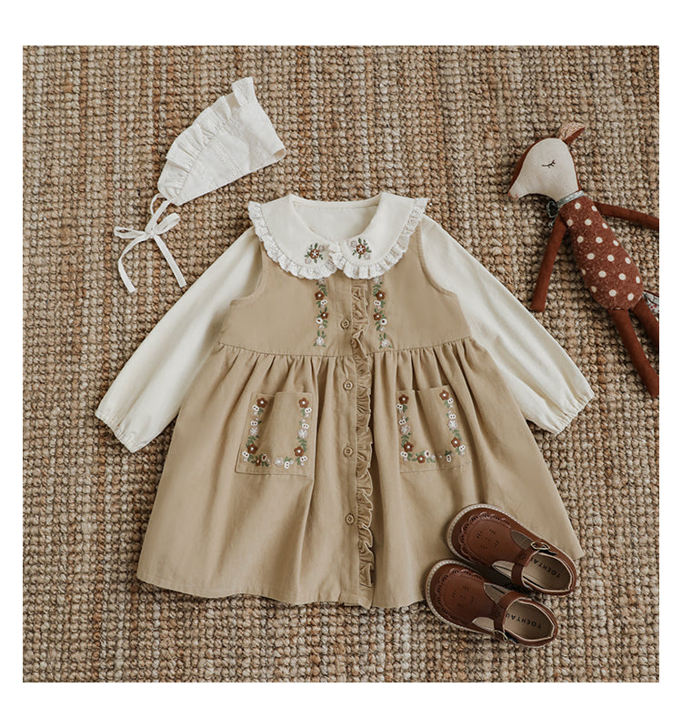 Soft cotton girls shirt with detailed collar – Ava & Bear London