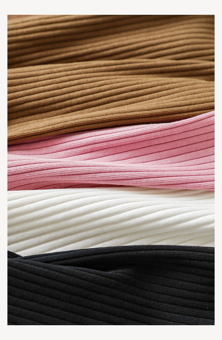 girls fine ribbed knitted strap top in khaki and pink, by Ava & Bear London