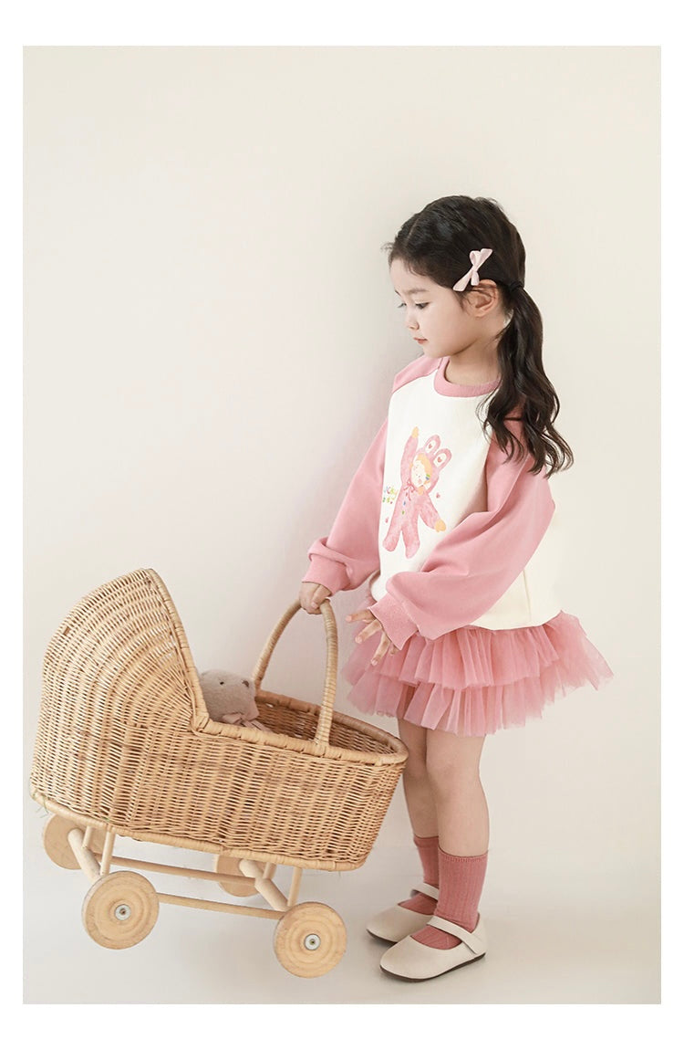 Girls Layered Mesh Tutu Skirt, Rose Pink