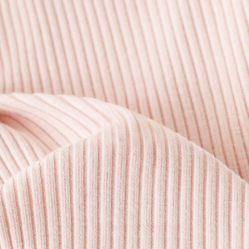 Close up of ribbed cotton fabric of girls flower crochet legging by Ava & Bear London