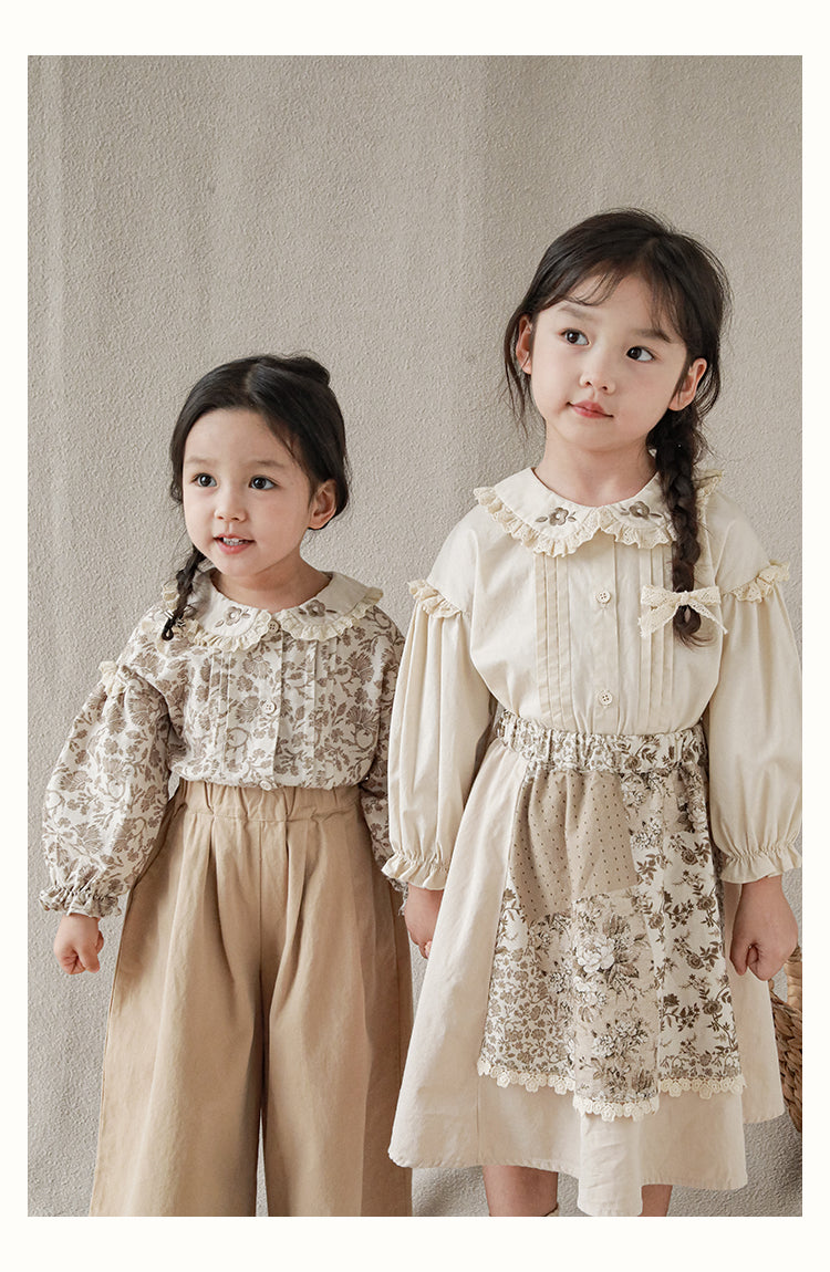 Girls' embroidered, collared and floral tops and blouses at Ava & Bear London