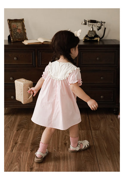 Baby Girl Pink Bunny Embroidered Dress