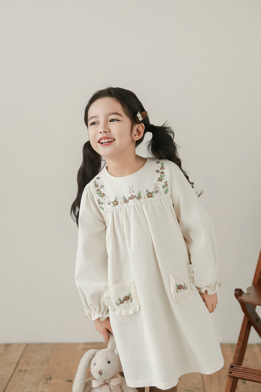 Sylvie Woodland Embroidered Dress, Ivory