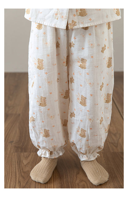 Girls Lace Collar Pyjama Set, Teddy Dreams