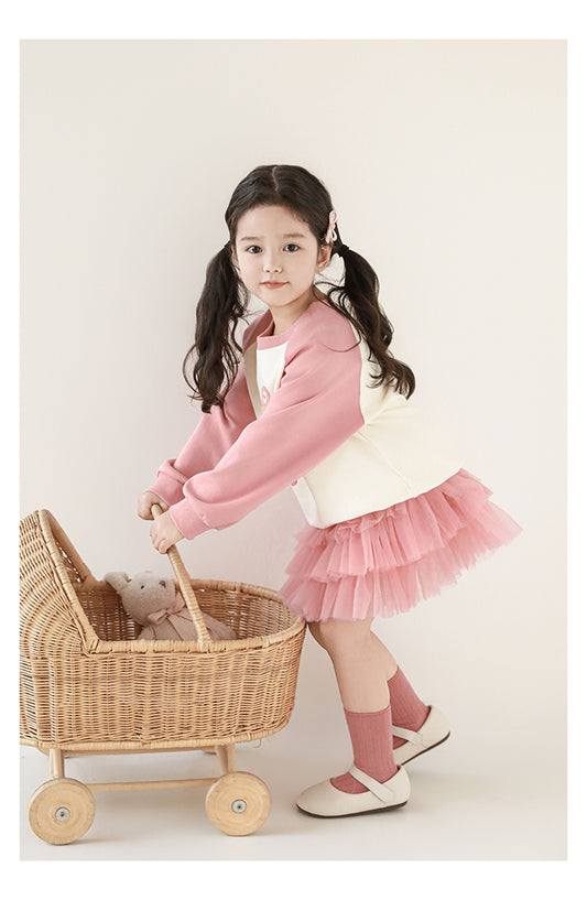 Girls Layered Mesh Tutu Skirt, Rose Pink