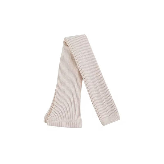 Girls’ medium weight ribbed cotton footless tights in sand by Ava & Bear London