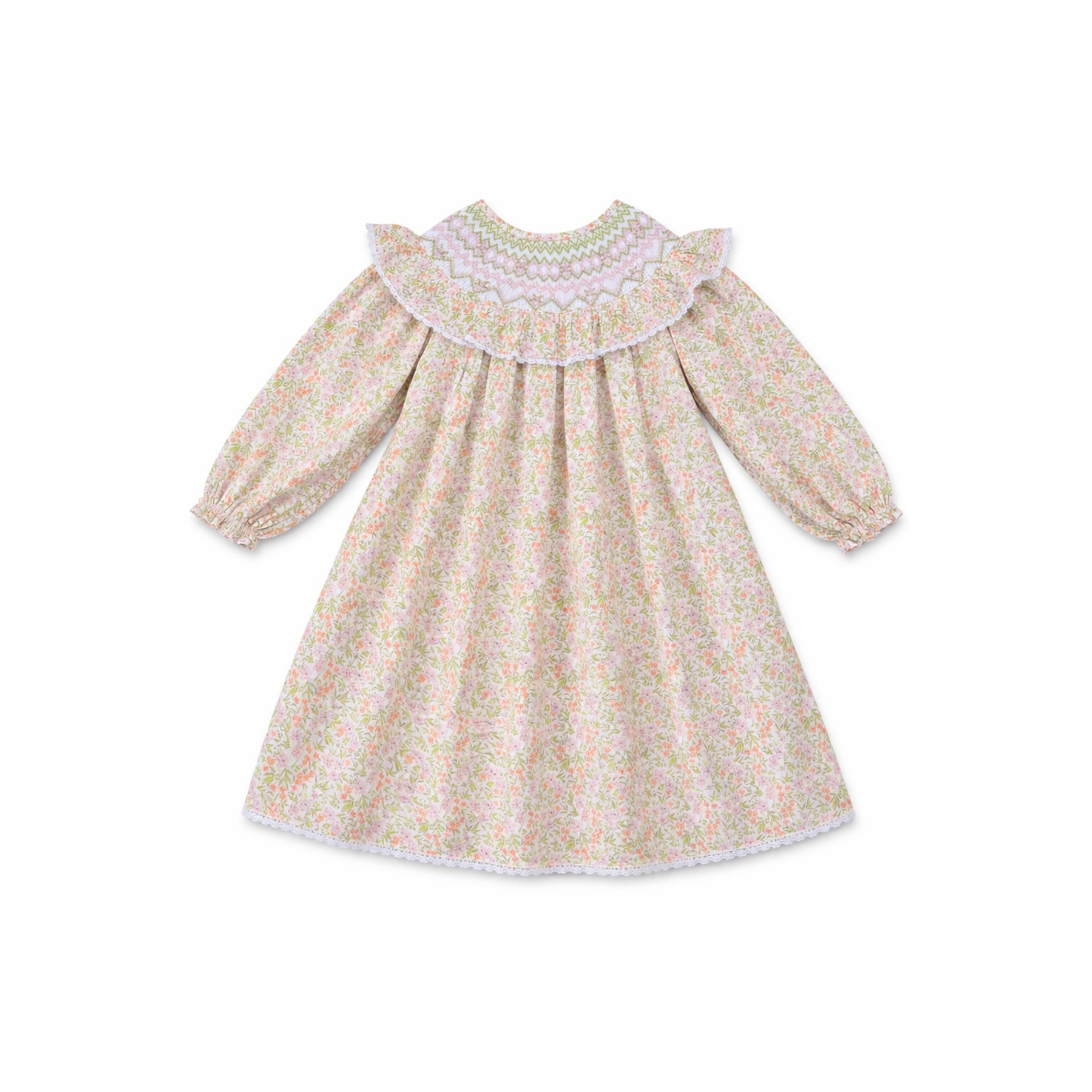 Camille Ruffled Smock Dress, Peach Blossom