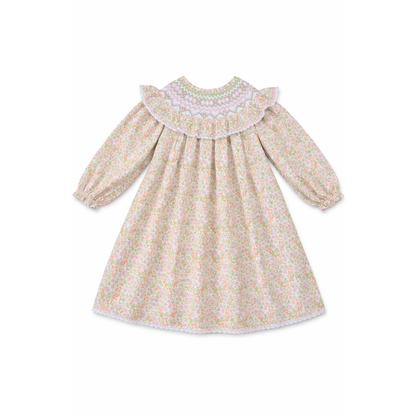 Camille Ruffled Smock Dress, Peach Blossom